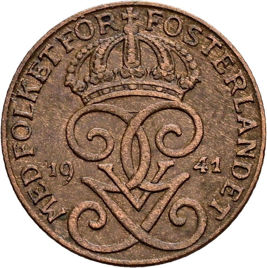 1 Öre Gustaf V. 1907-1950 1941 – Rückseite