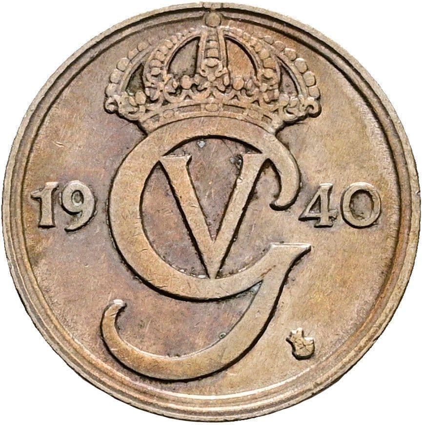 10 Öre Gustaf V. 1907-1950 1940 – Rückseite