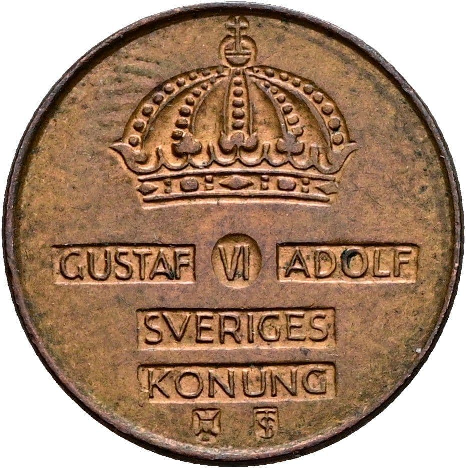 1 Öre Gustaf VI. Adolf 1950-1973 1955 – Rückseite