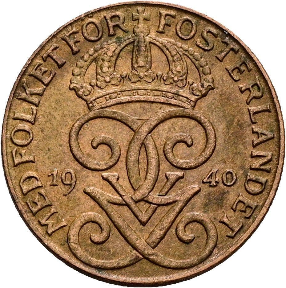 1 Öre Gustaf V. 1907-1950 1940 – Rückseite