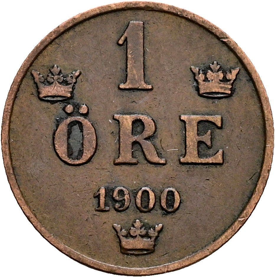 1 Öre Oskar II. 1872-1907 1900 – Vorderseite