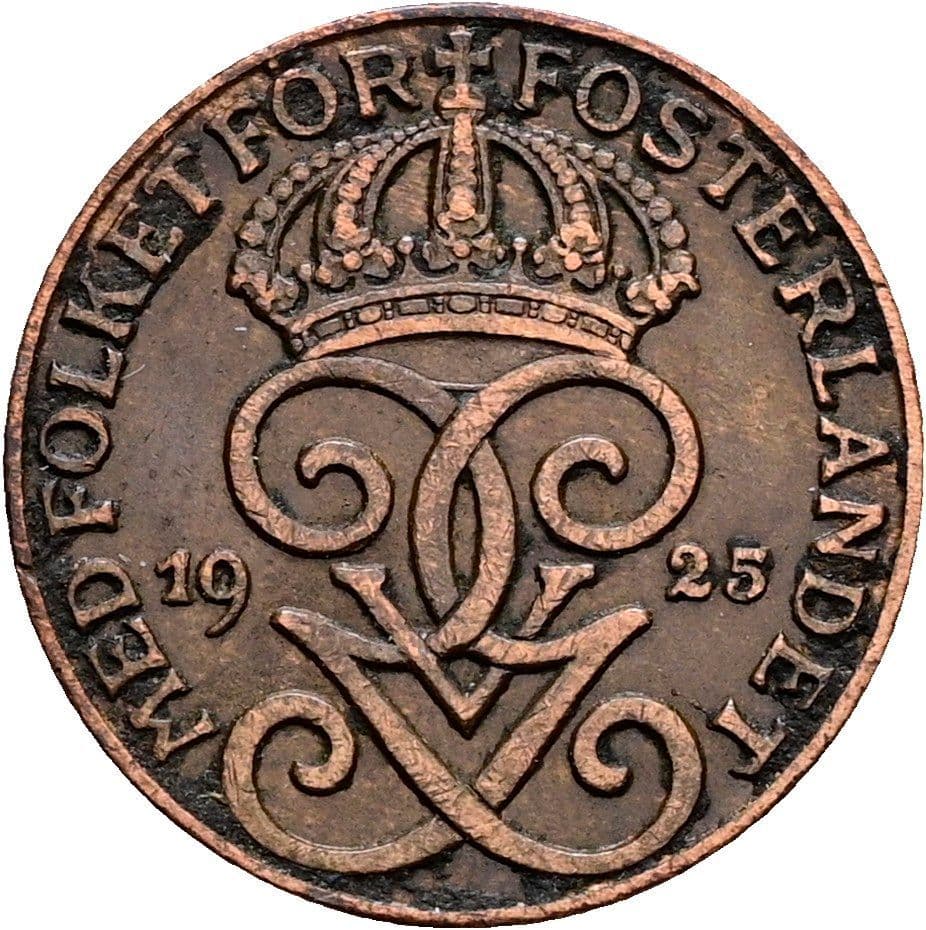 1 Öre Gustaf V. 1907-1950 1925 – Rückseite