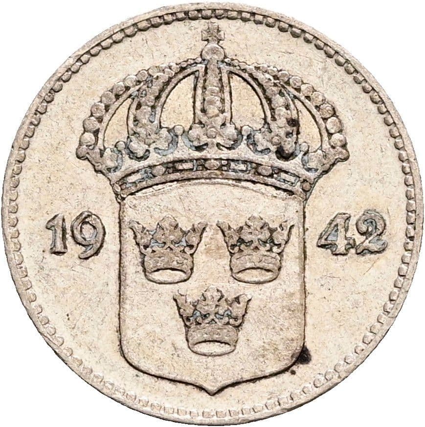 10 Öre Gustaf V. 1907-1950 1942 – Rückseite
