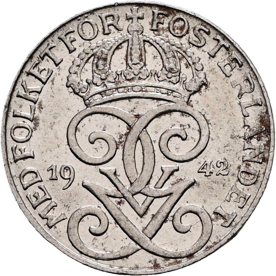 1 Öre Gustaf V. 1907-1950 1942 – Rückseite