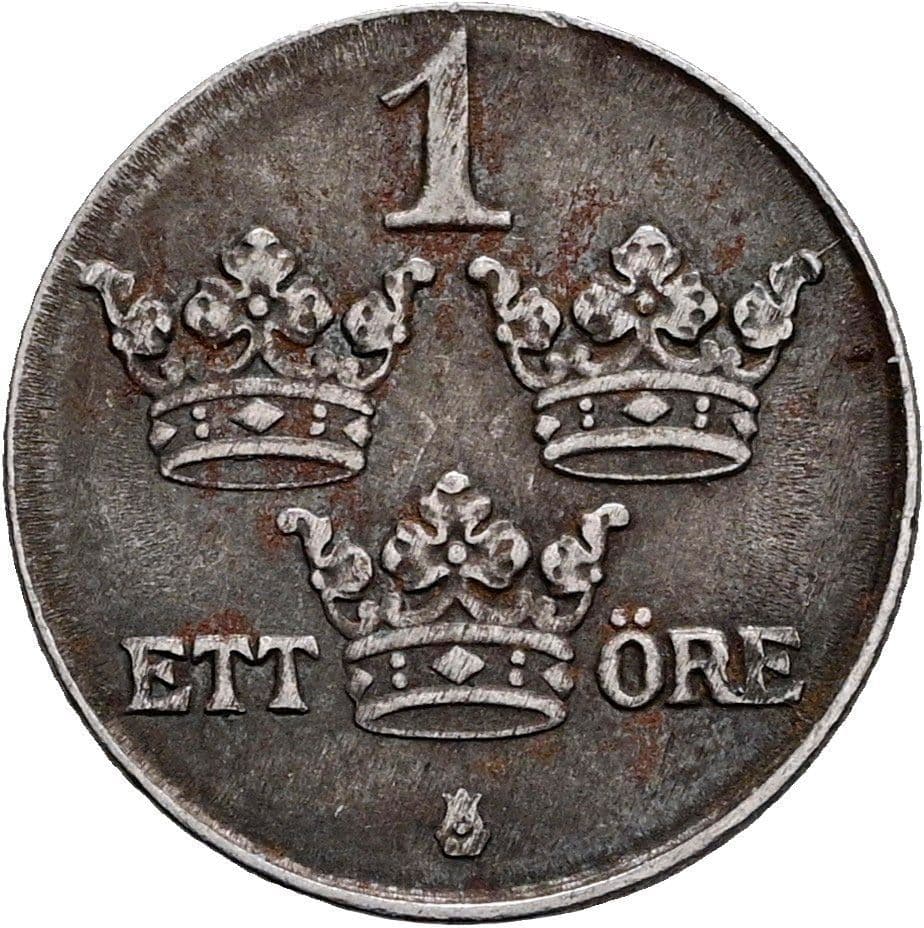 1 Öre Gustaf V. 1907-1950 1943 – Vorderseite