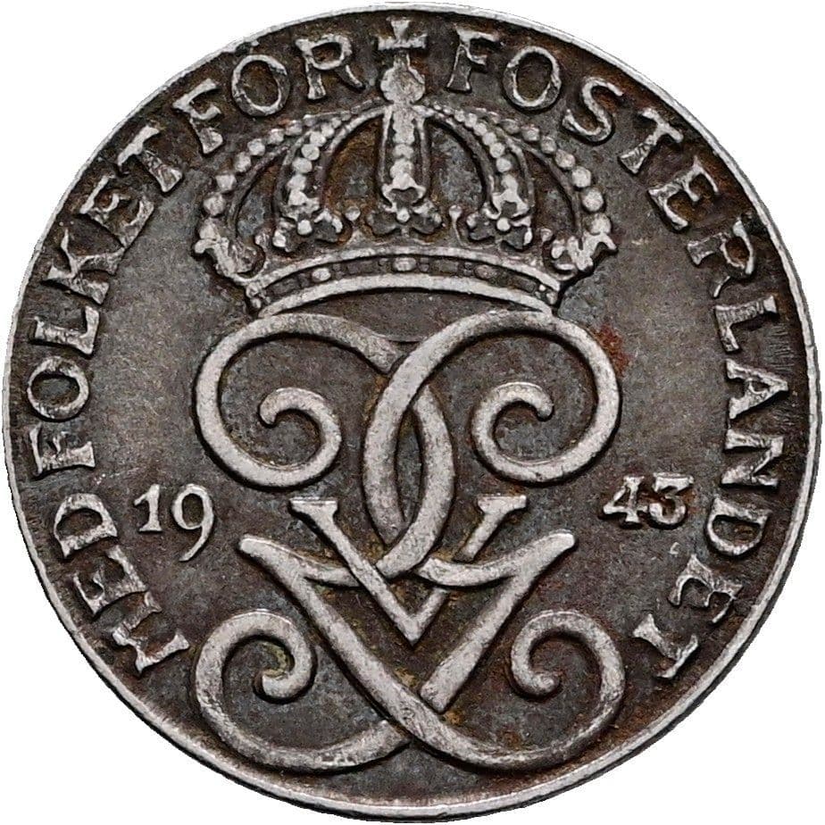 1 Öre Gustaf V. 1907-1950 1943 – Rückseite