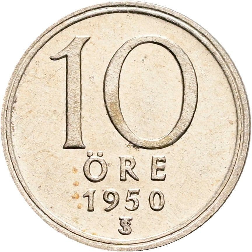 10 Öre Gustaf V. 1907-1950 1950 – Vorderseite