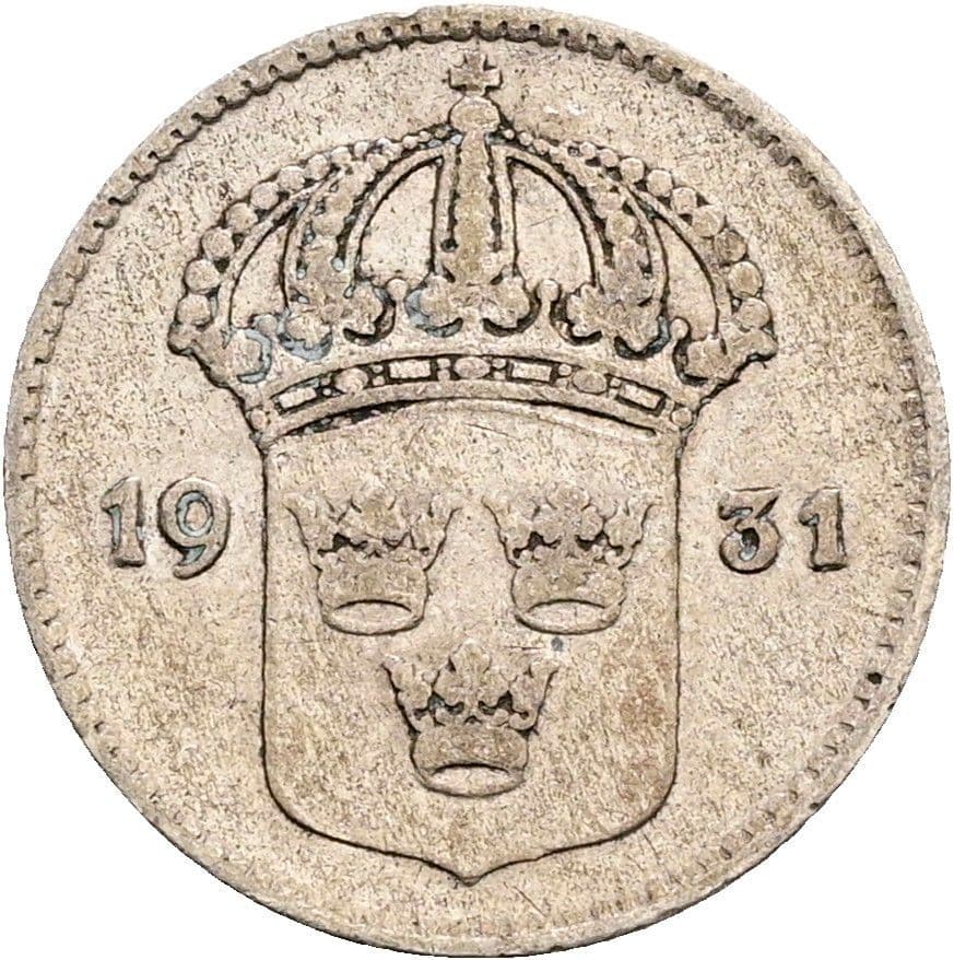 10 Öre Gustaf V. 1907-1950 1931 – Rückseite