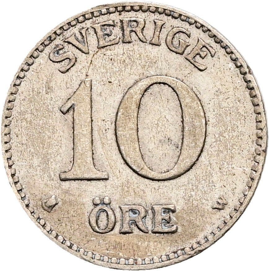 10 Öre Gustaf V. 1907-1950 1911 – Vorderseite