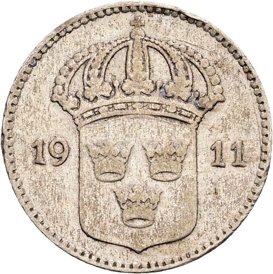 10 Öre Gustaf V. 1907-1950 1911 – Rückseite