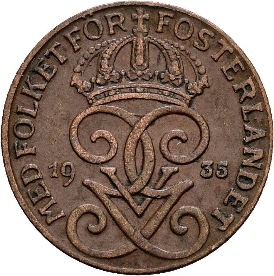 1 Öre Gustaf V. 1907-1950 1935 – Rückseite