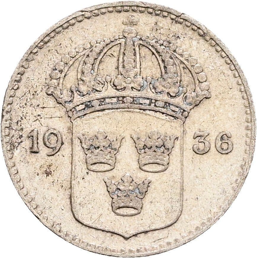 10 Öre Gustaf V. 1907-1950 1936 – Rückseite