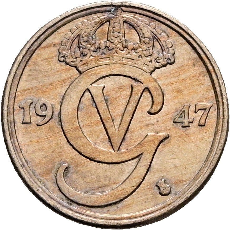 10 Öre Gustaf V. 1907-1950 1947 – Rückseite