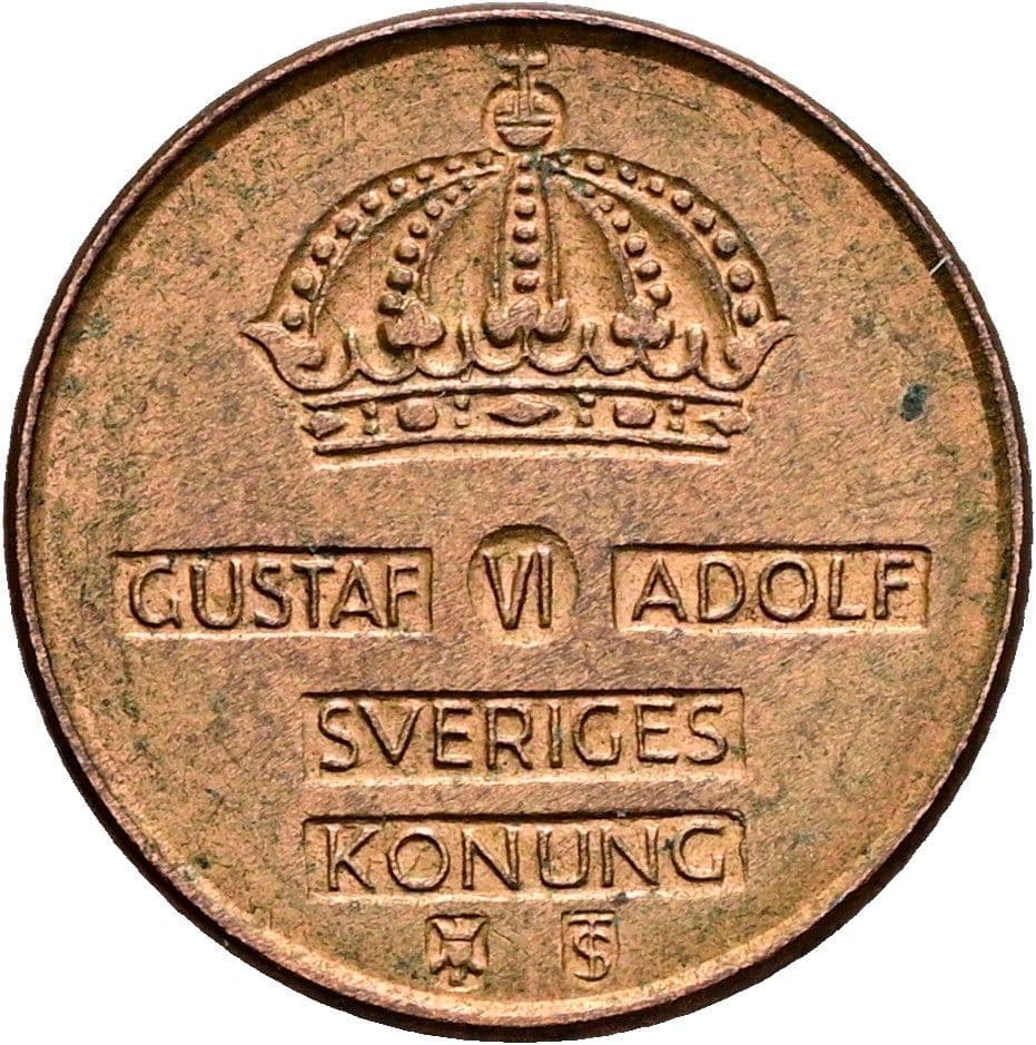 1 Öre Gustaf VI. Adolf 1950-1973 1958 – Rückseite