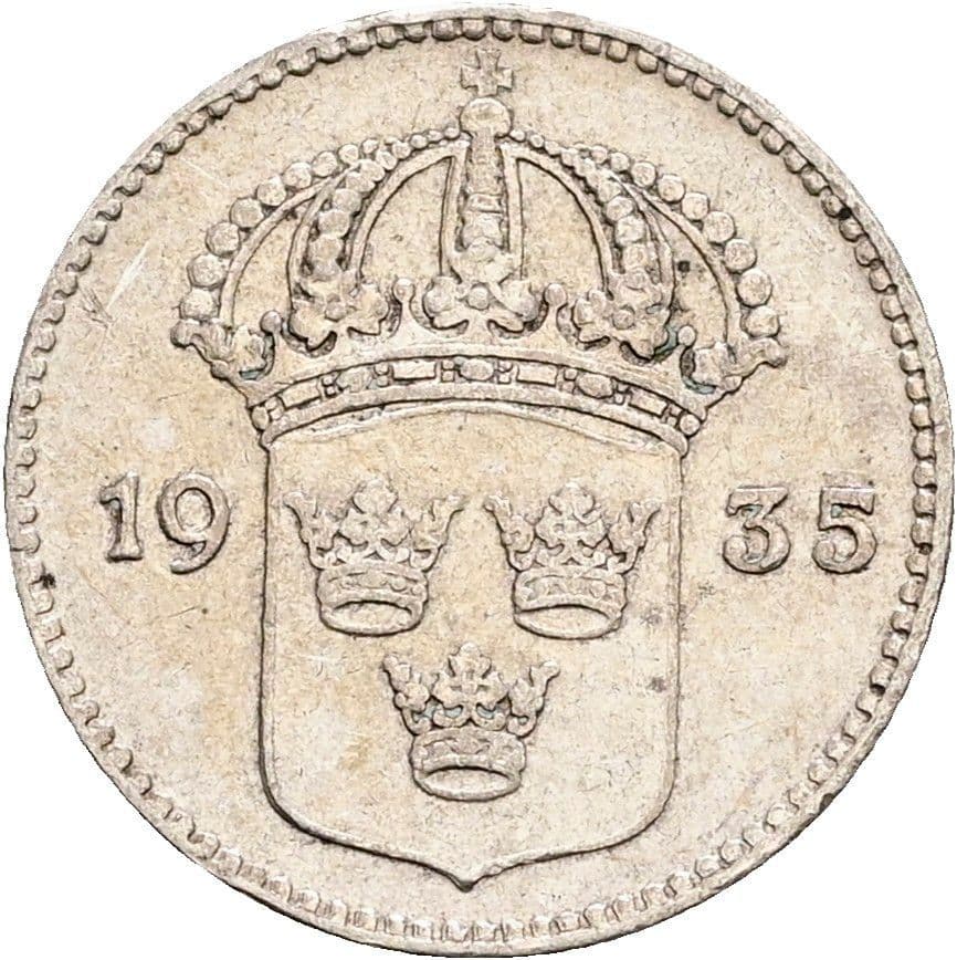 10 Öre Gustaf V. 1907-1950 1935 – Rückseite