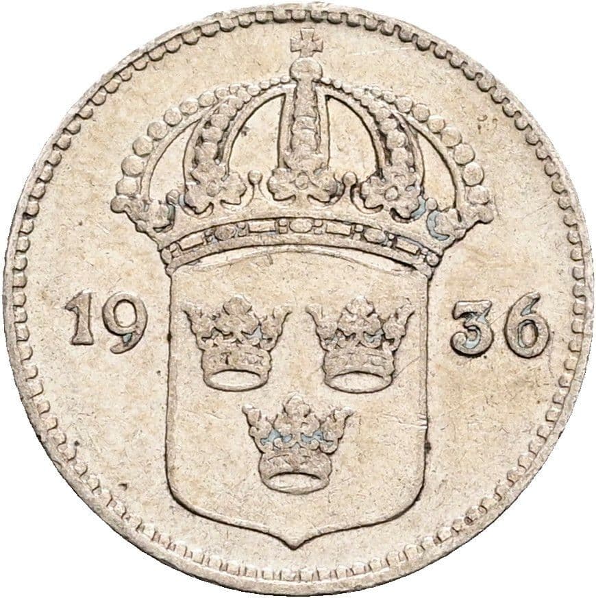 10 Öre Gustaf V. 1907-1950 1936 – Rückseite