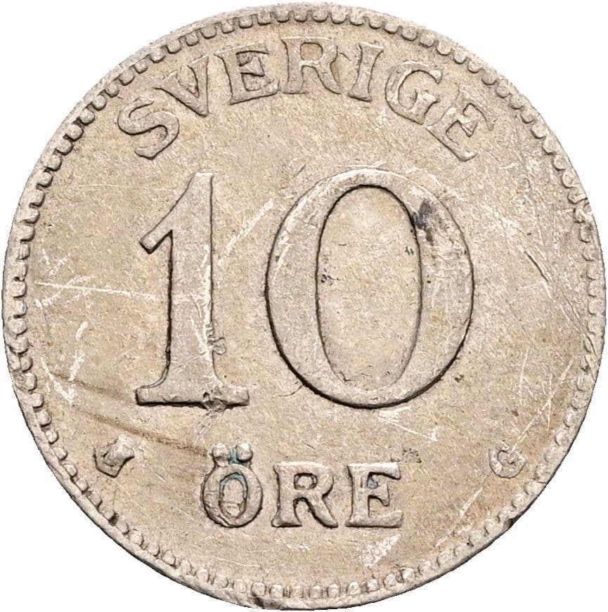 10 Öre Gustaf V. 1907-1950 1933 – Vorderseite