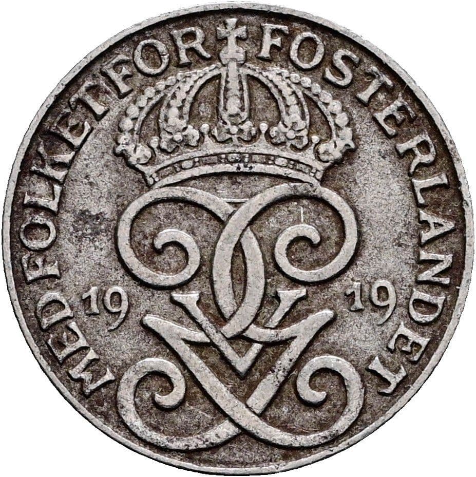 1 Öre Gustaf V. 1907-1950 1919 – Rückseite