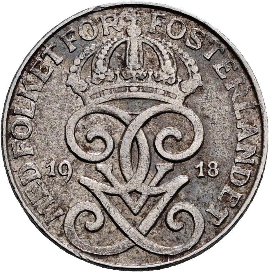1 Öre Gustaf V. 1907-1950 1918 – Rückseite