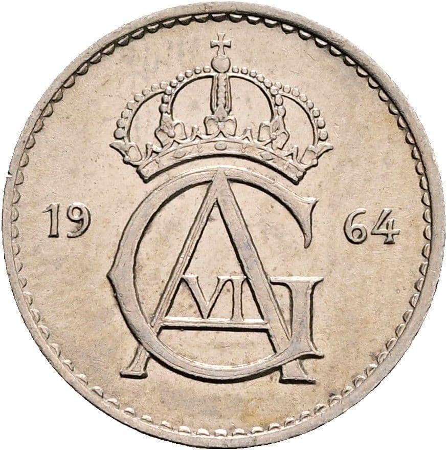 10 Öre Gustaf VI. Adolf 1950-1973 1964 – Rückseite