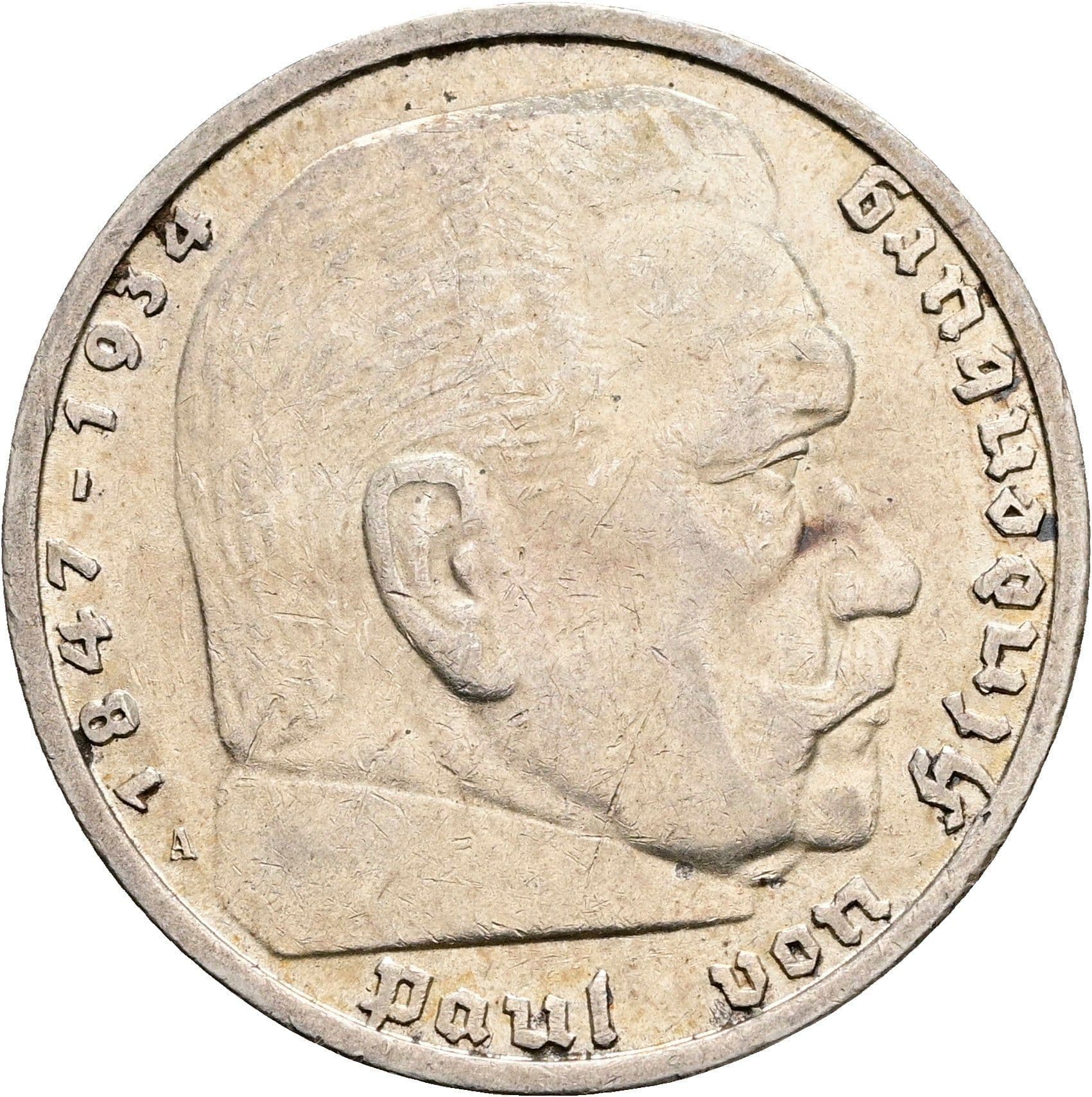 5 Reichsmark Berlin 1935 A – Vorderseite