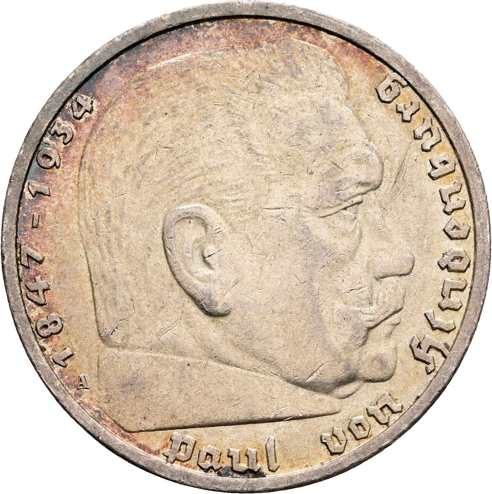 5 Reichsmark Berlin 1936 A – Vorderseite