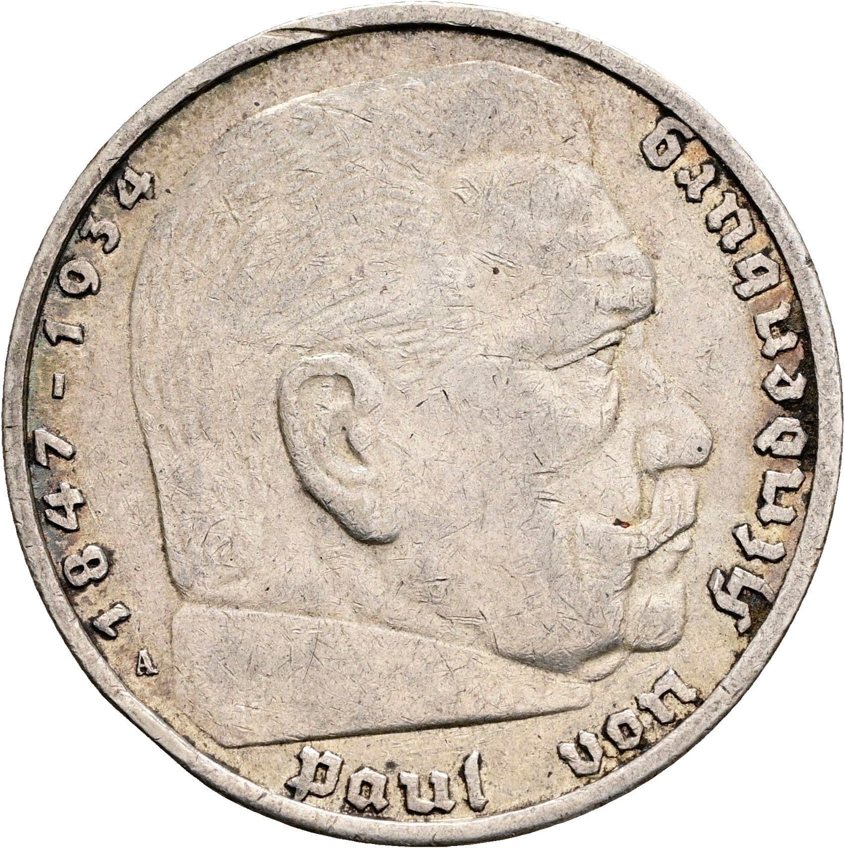 5 Reichsmark Berlin 1936 A – Vorderseite