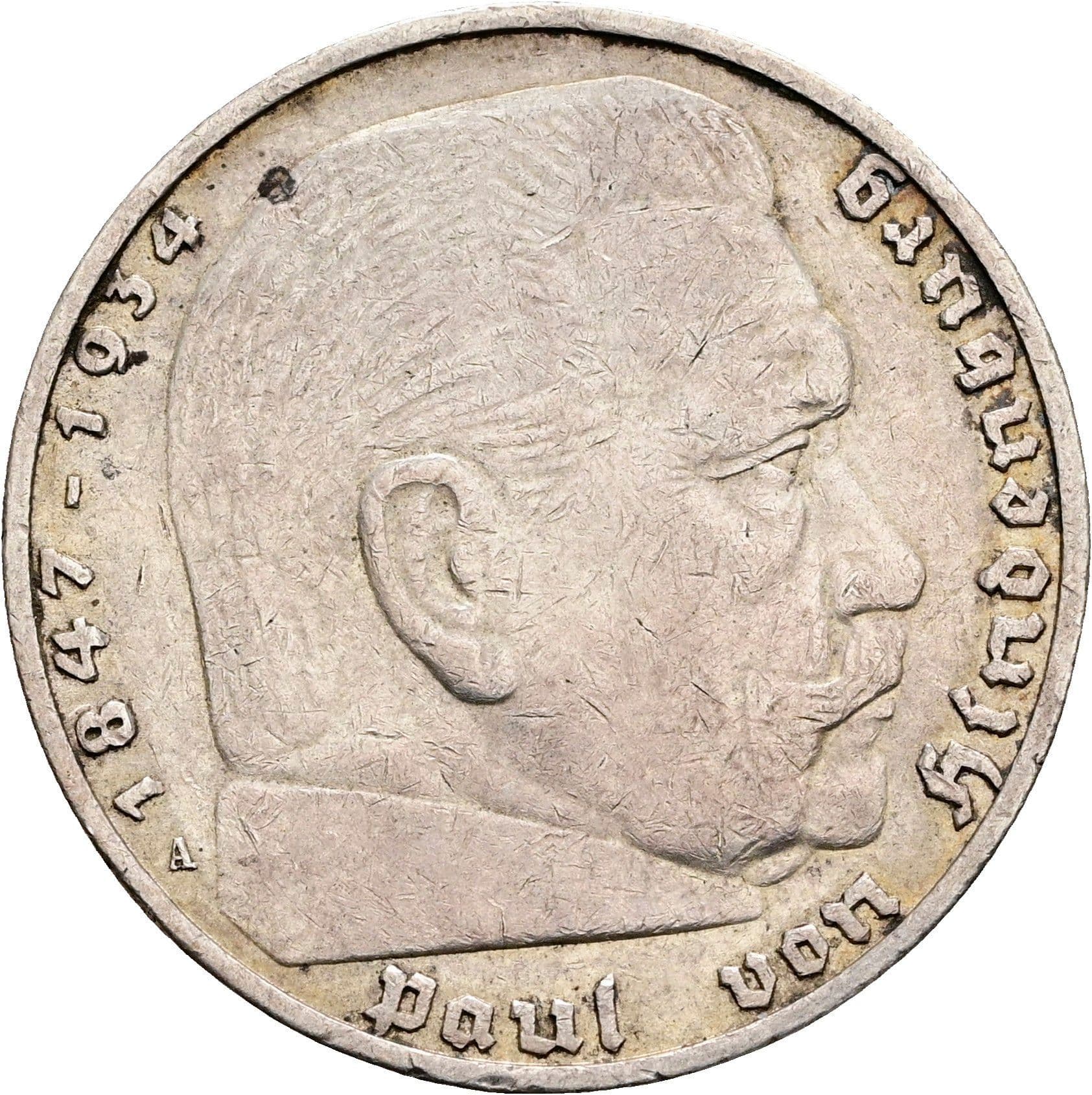 5 Reichsmark Berlin 1936 A – Vorderseite