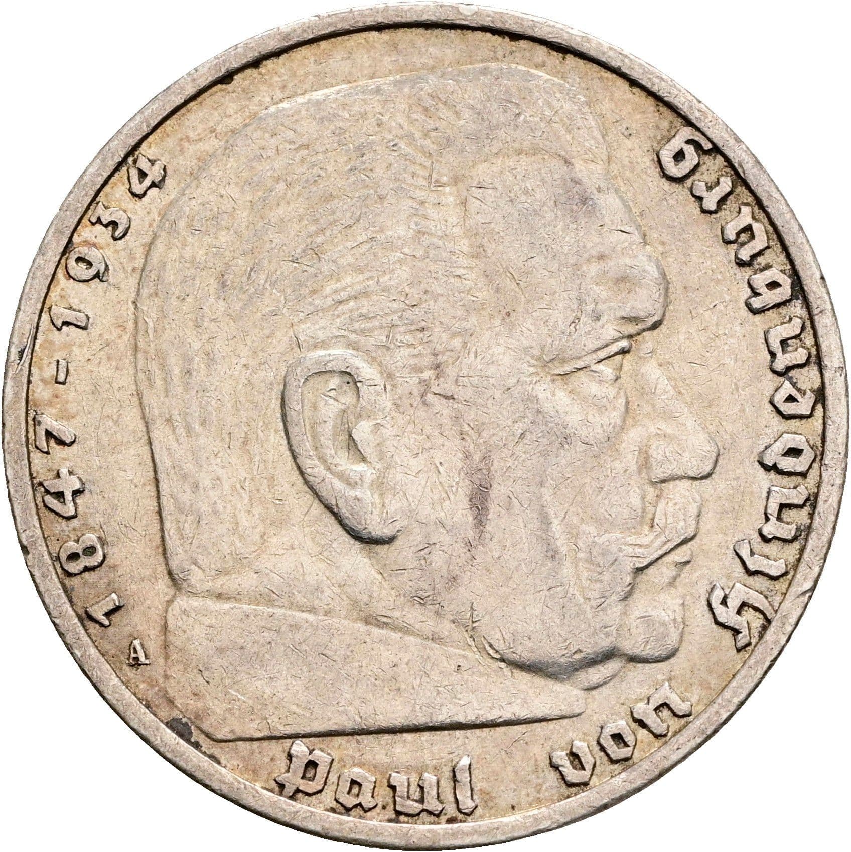 5 Reichsmark Berlin 1935 A – Vorderseite