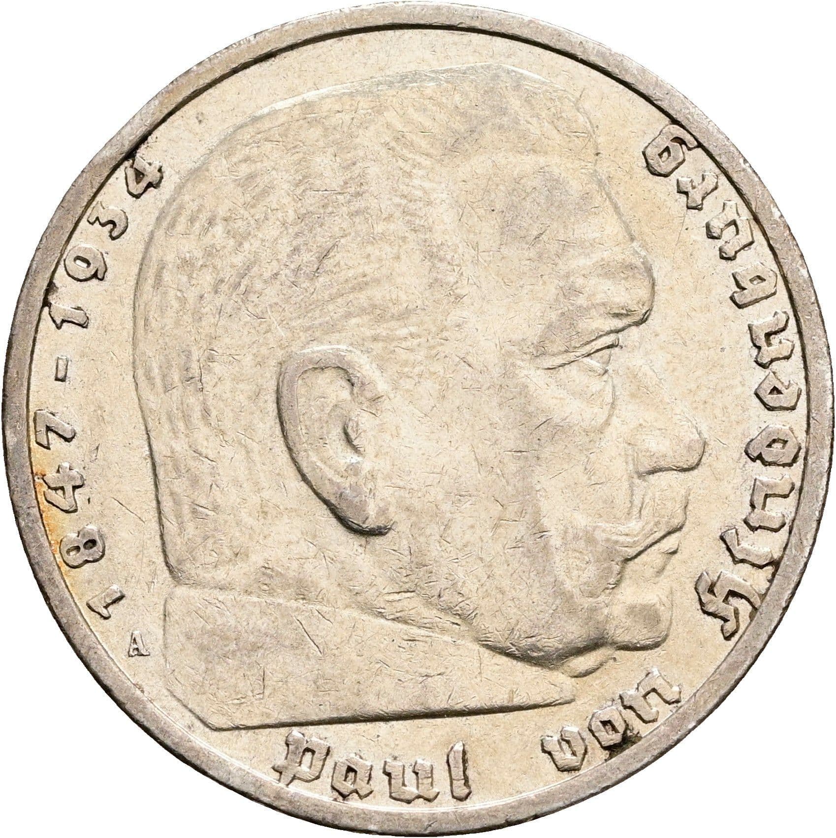 5 Reichsmark Berlin 1936 A – Vorderseite