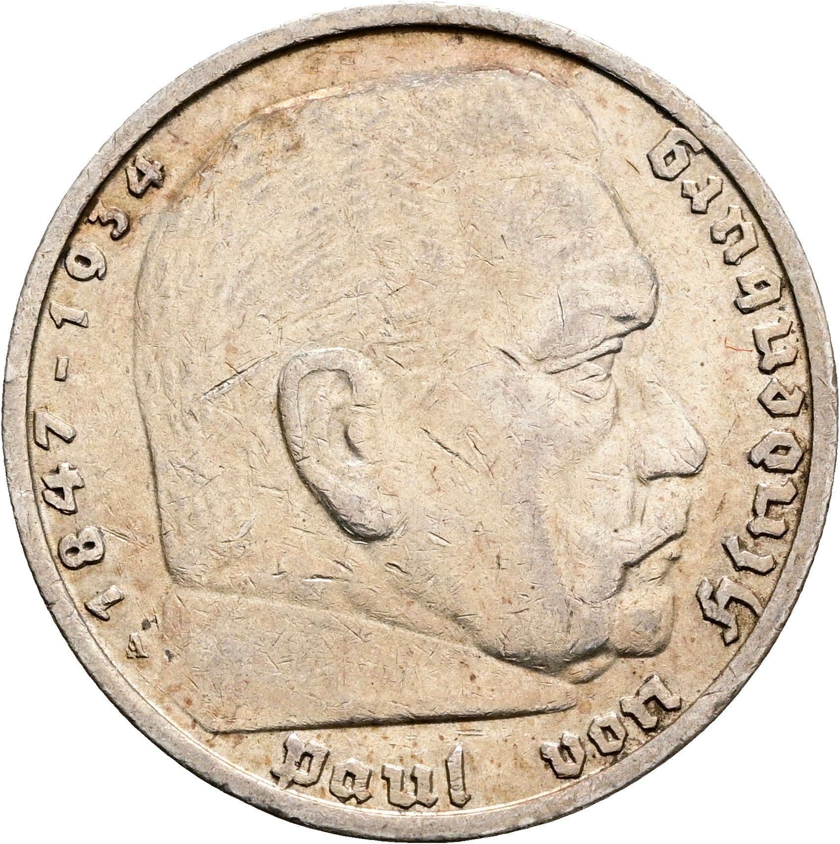 5 Reichsmark Berlin 1935 A – Vorderseite