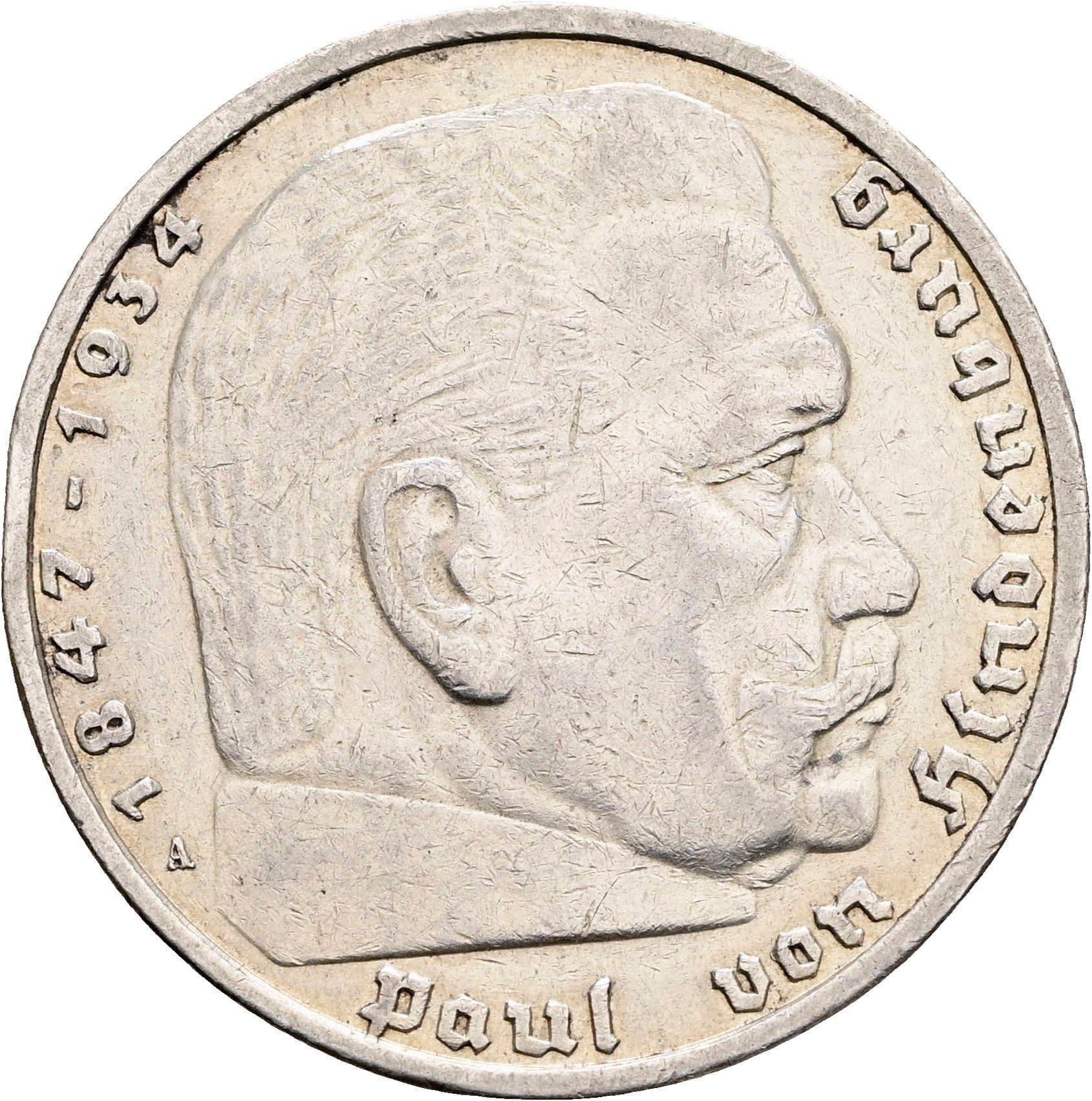 5 Reichsmark Berlin 1936 A – Vorderseite