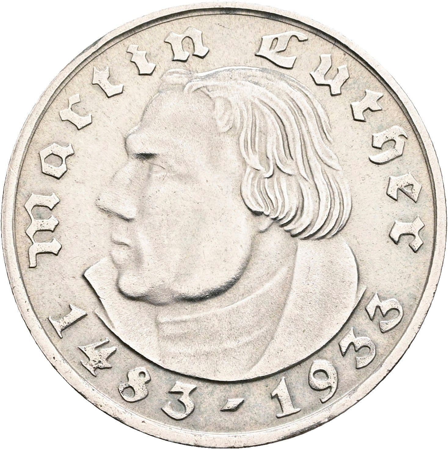 2 Reichsmark Stuttgart 1933 F – Vorderseite