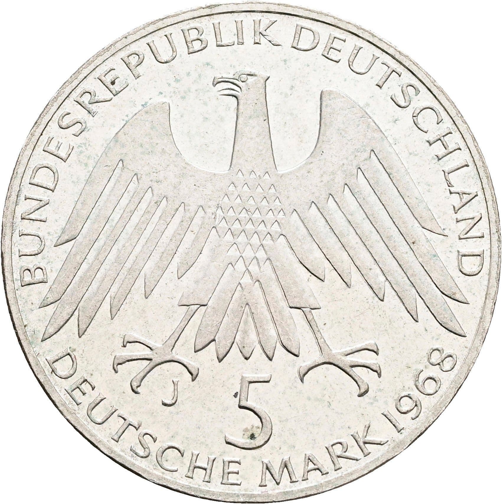 5 Mark Hamburg 1968 J – Rückseite
