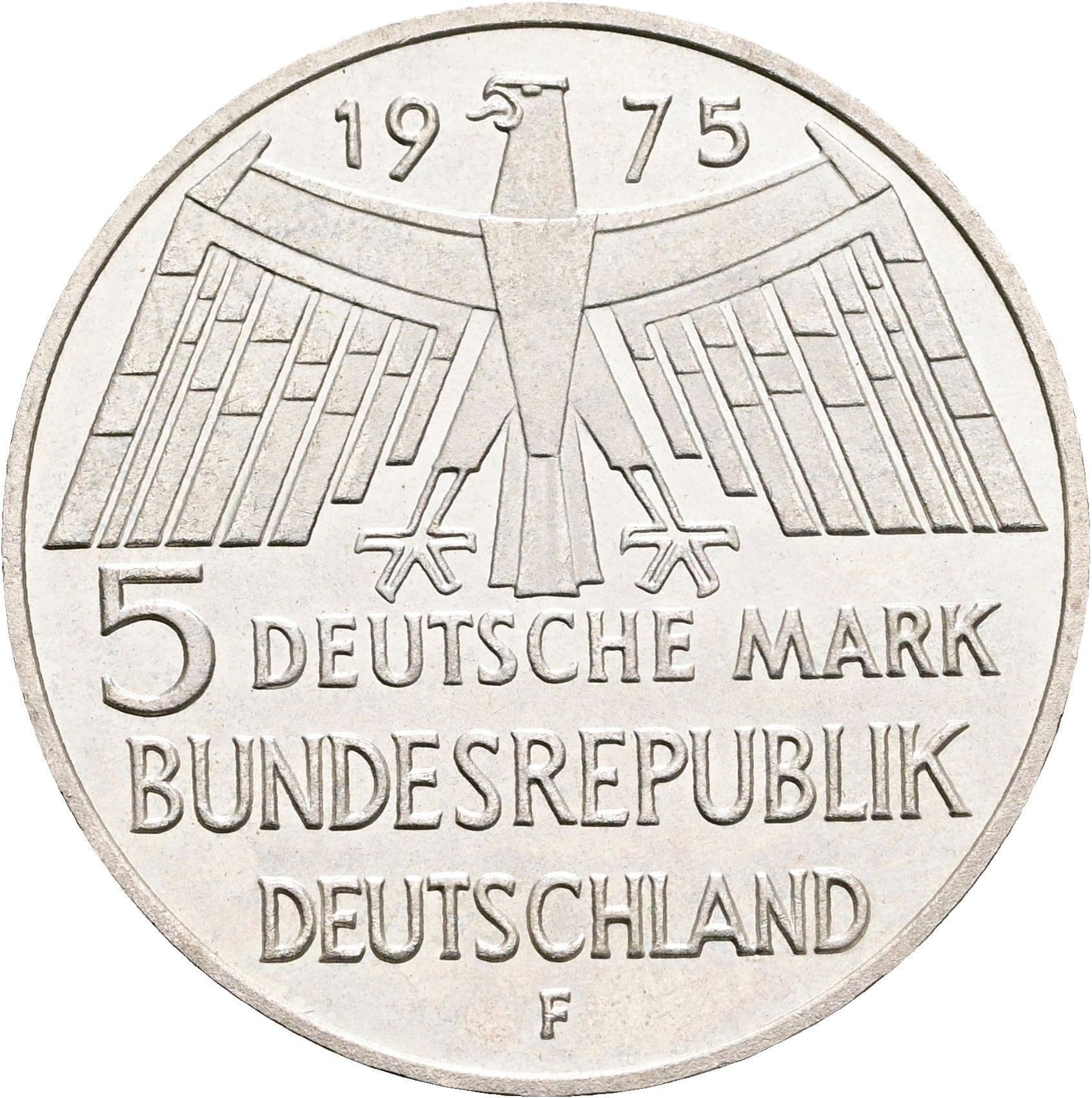 5 Mark Stuttgart 1975 F – Rückseite