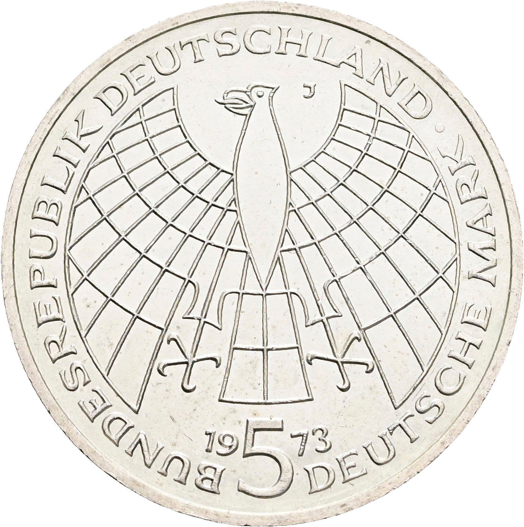 5 Mark Hamburg 1973 J – Rückseite