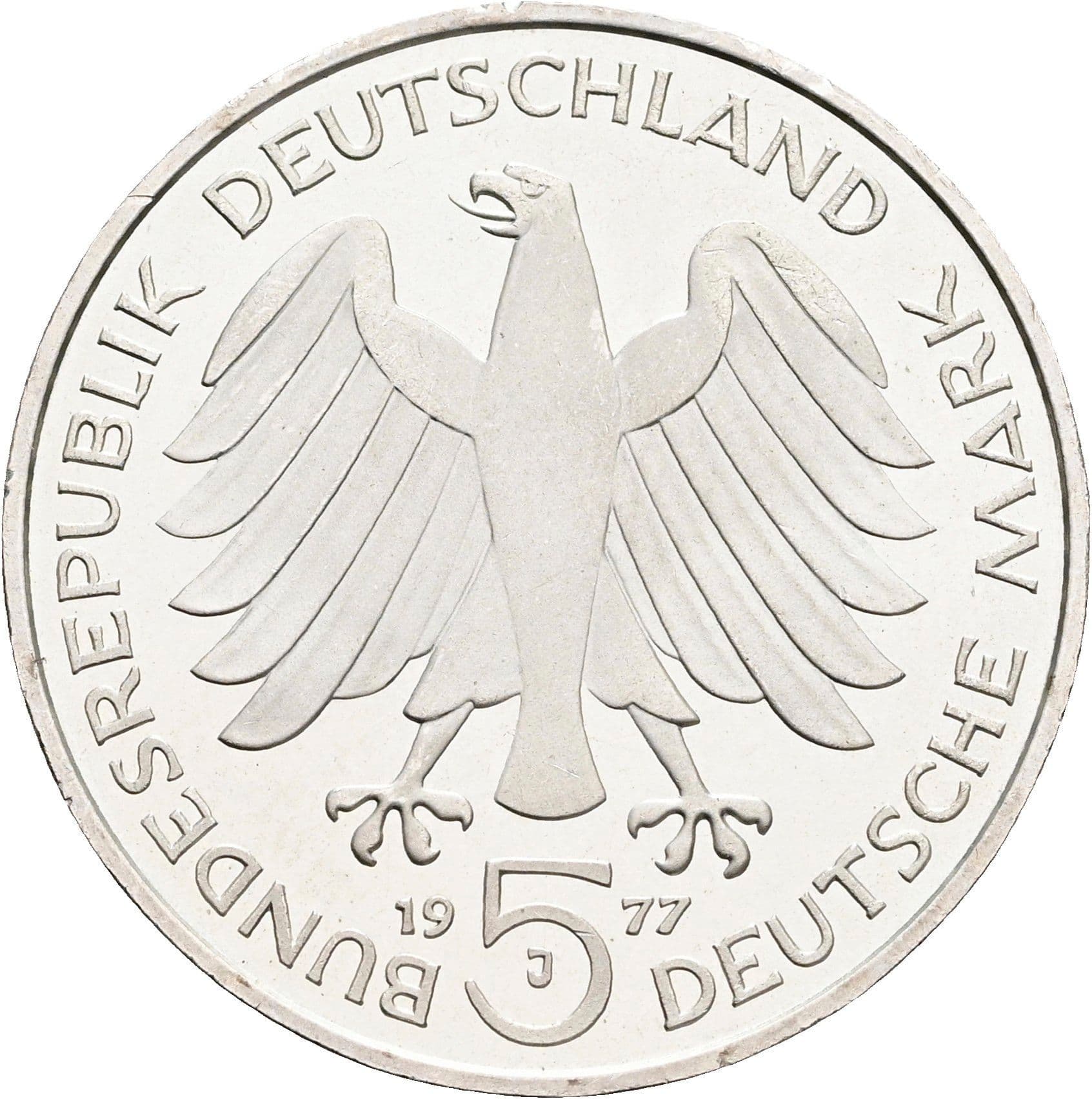 5 Mark Hamburg 1977 J – Rückseite