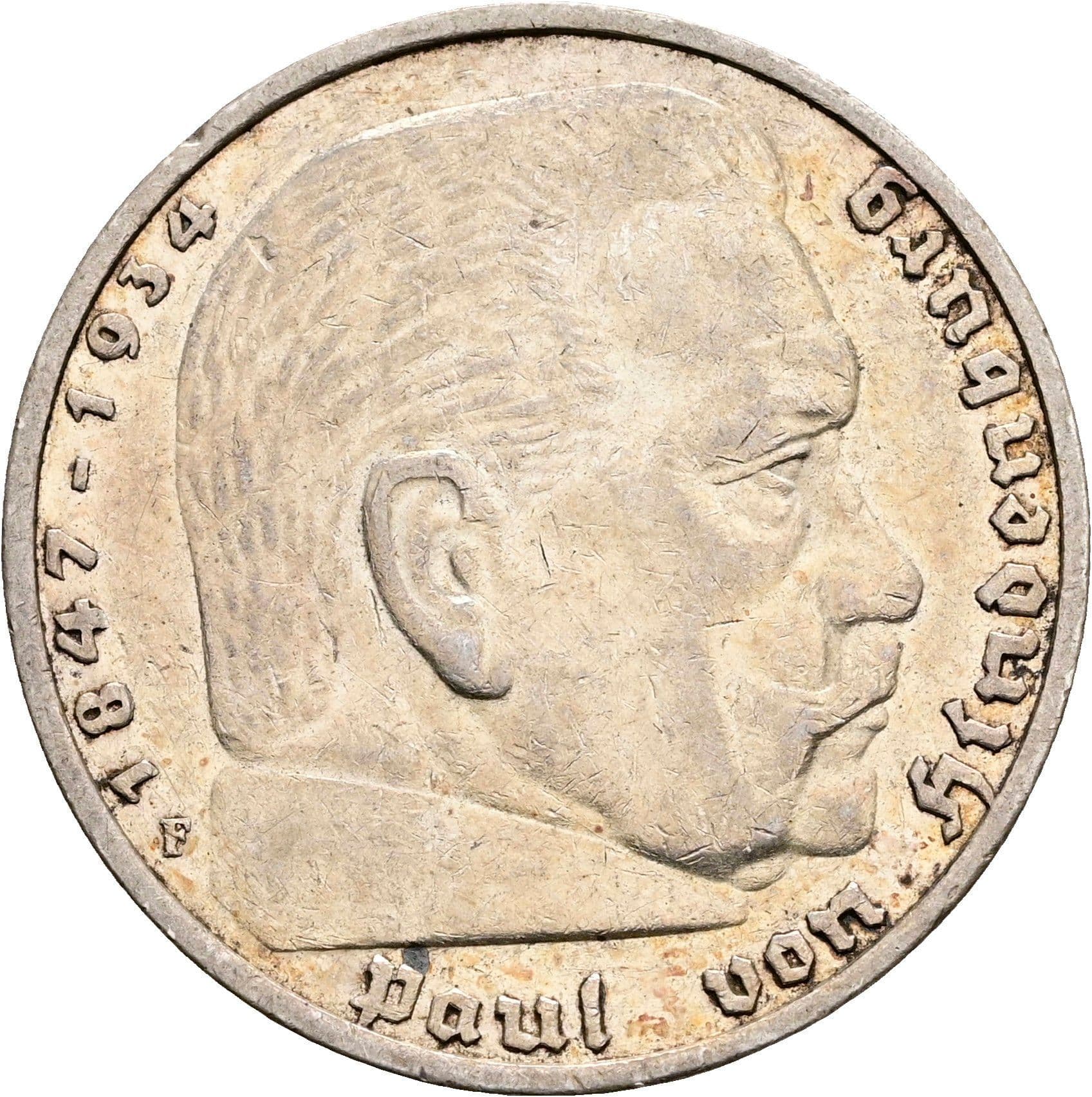 5 Reichsmark Stuttgart 1935 F – Vorderseite