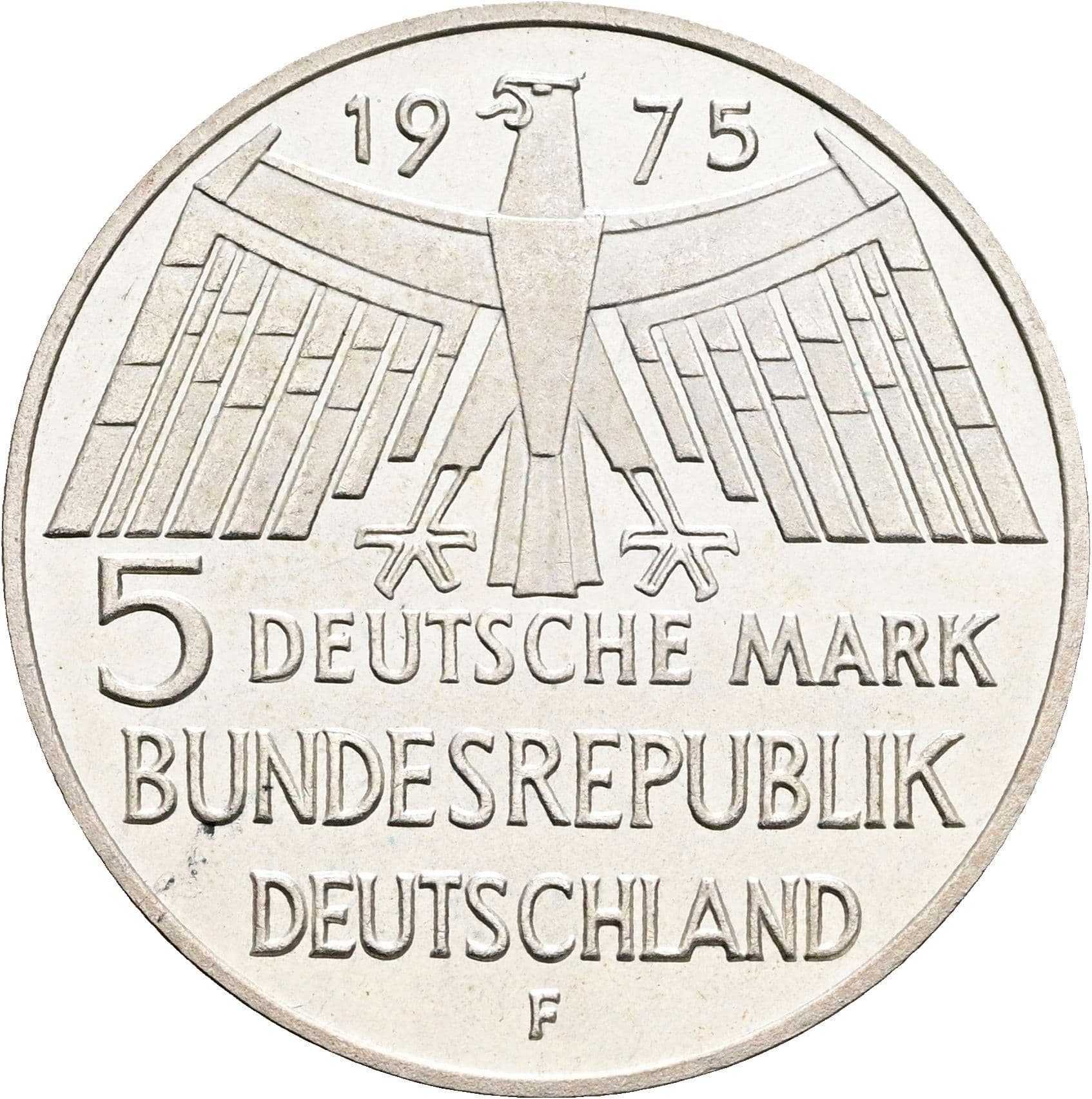 5 Mark Stuttgart 1975 F – Rückseite