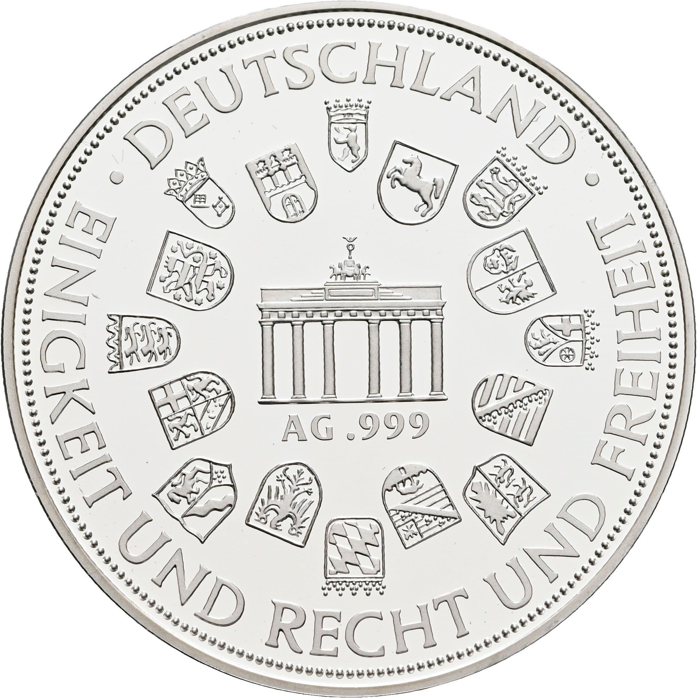 Silbermedaille "Feldhase Deutsche Tierwelt"