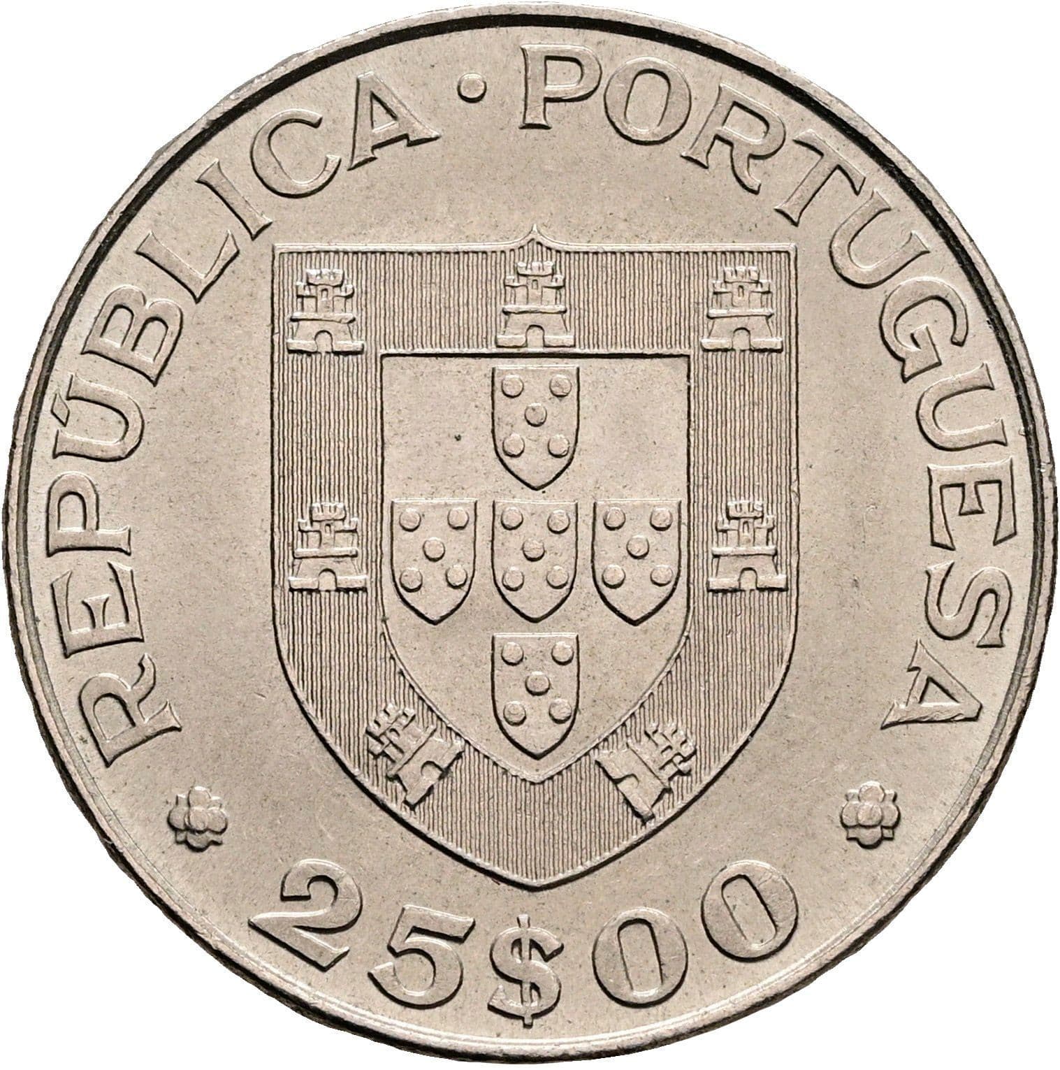 25 Escudos 1977 – Rückseite