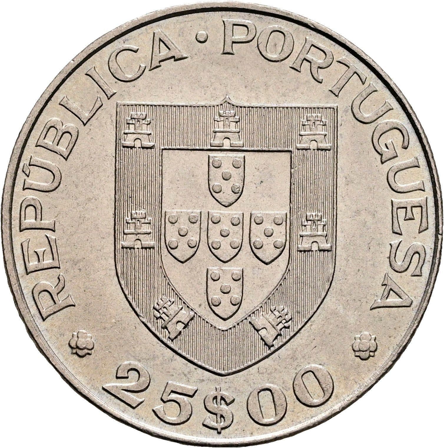25 Escudos 1977 – Rückseite
