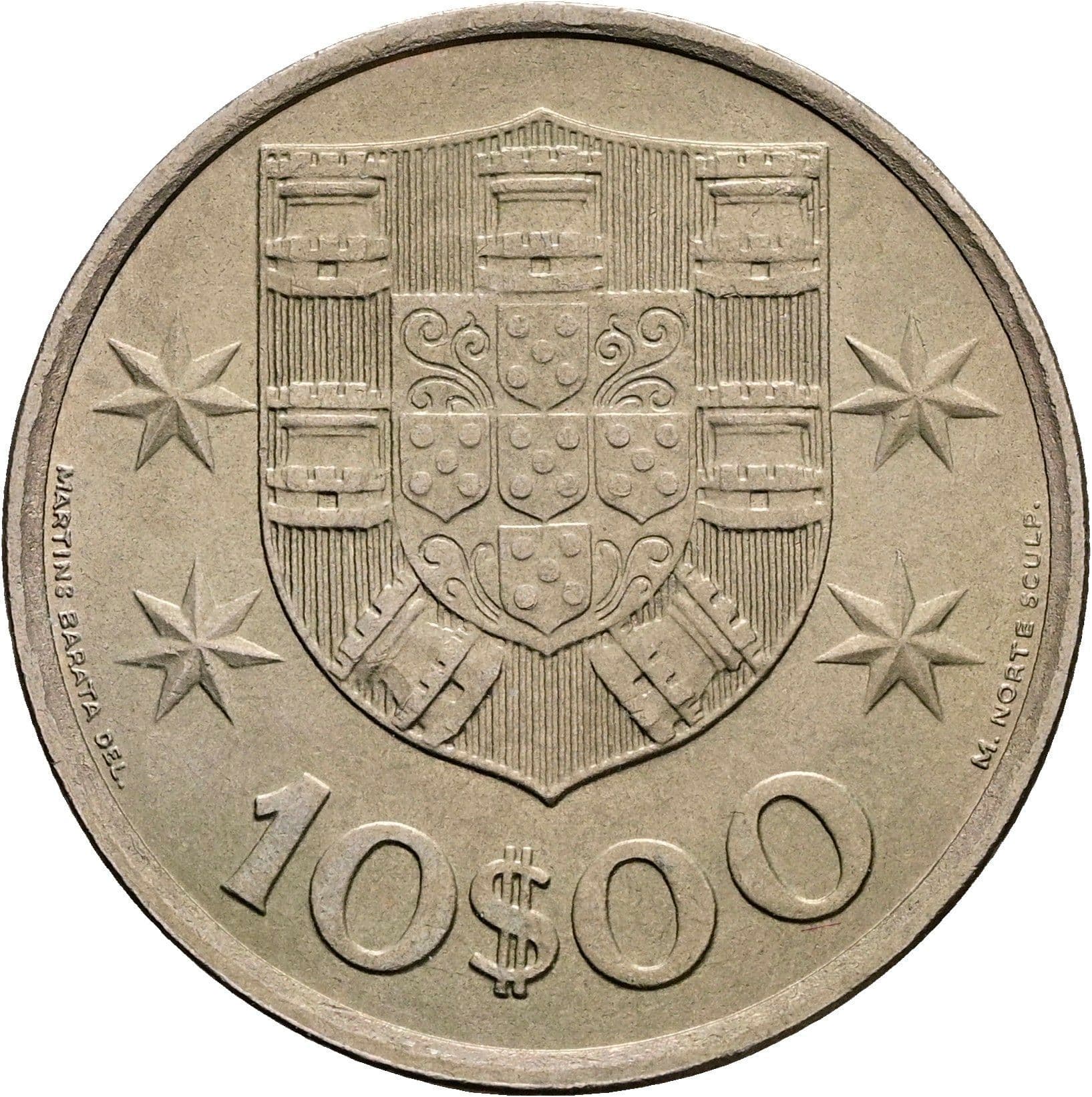10 Escudos 1973 – Rückseite