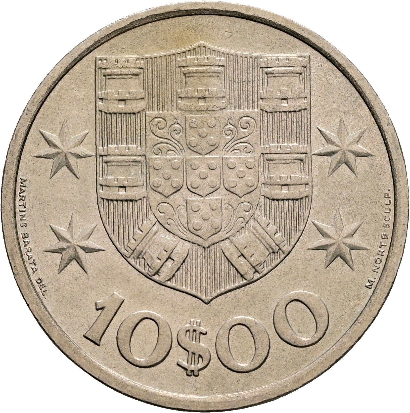 10 Escudos 1973 – Rückseite