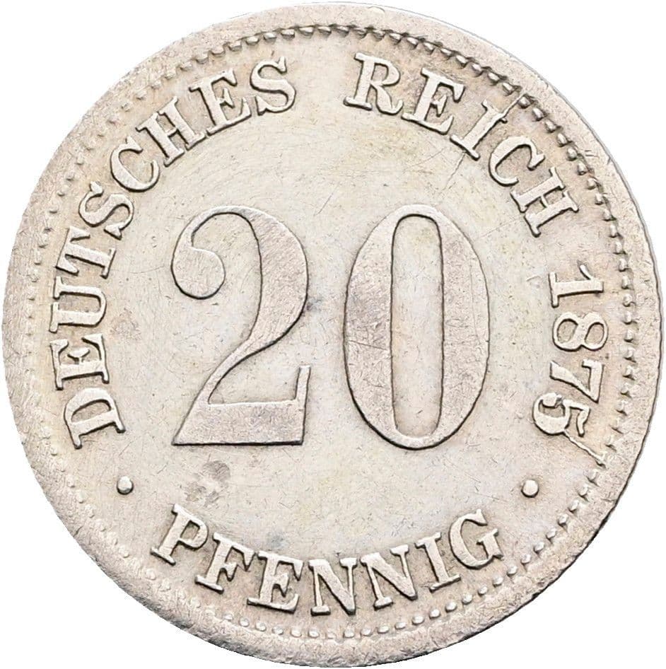 20 Pfennig 1875 D – Vorderseite