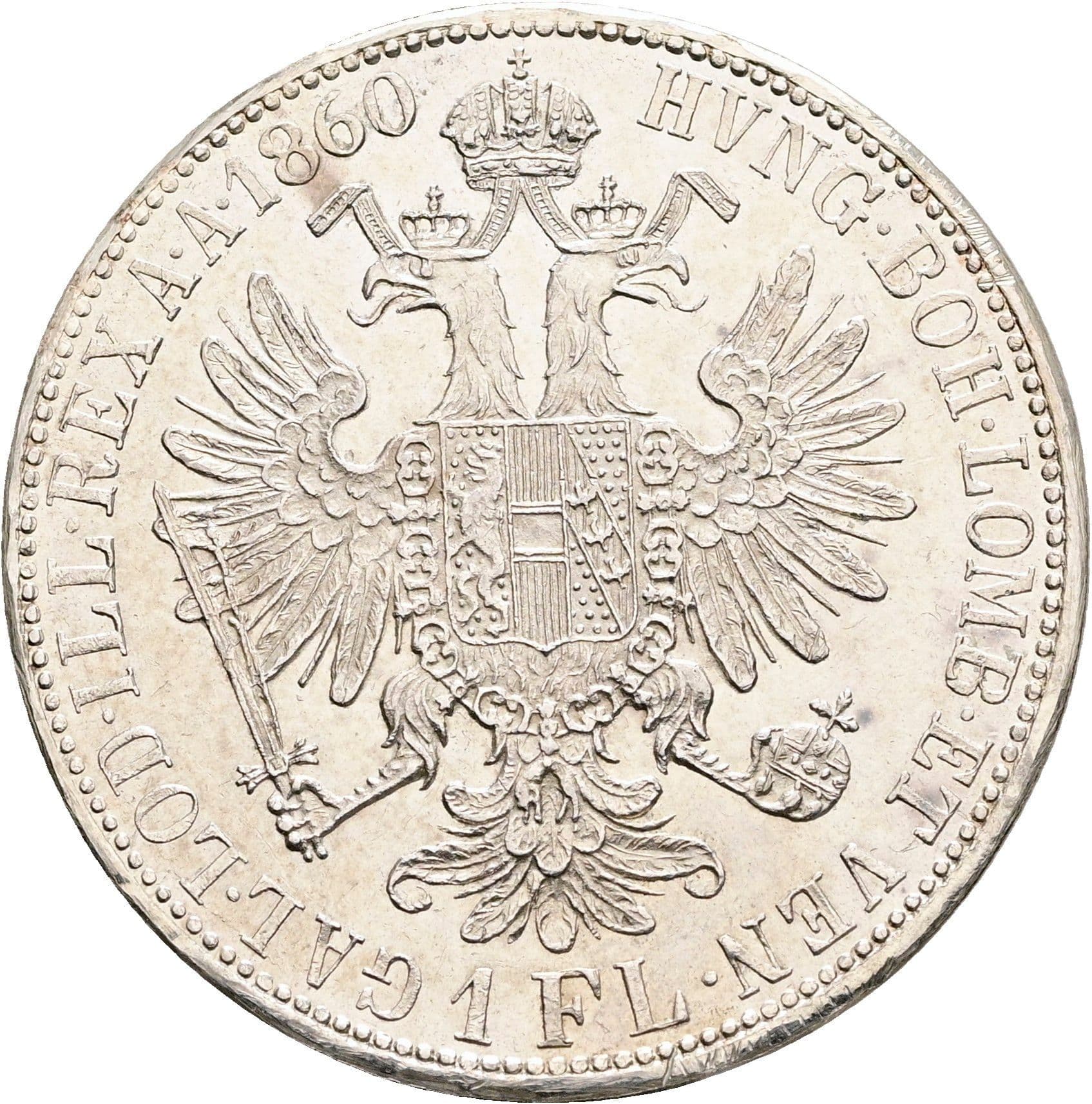 Gulden Franz Joseph I. 1848-1916 1860 A – Rückseite