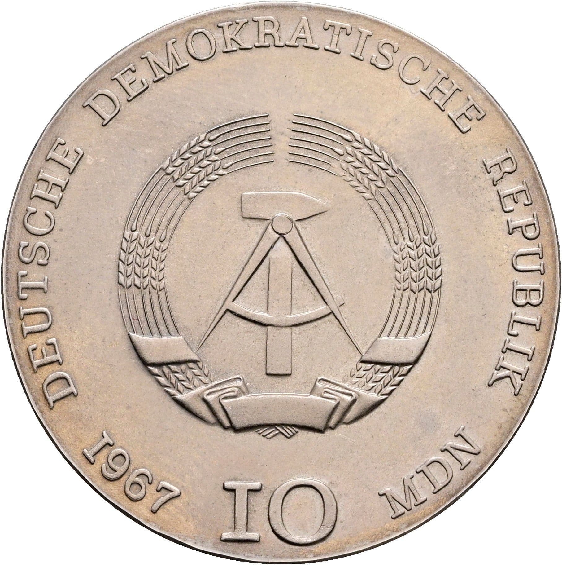 10 MDN (Mark der deutschen Notenbank) 1967 (A) – Rückseite