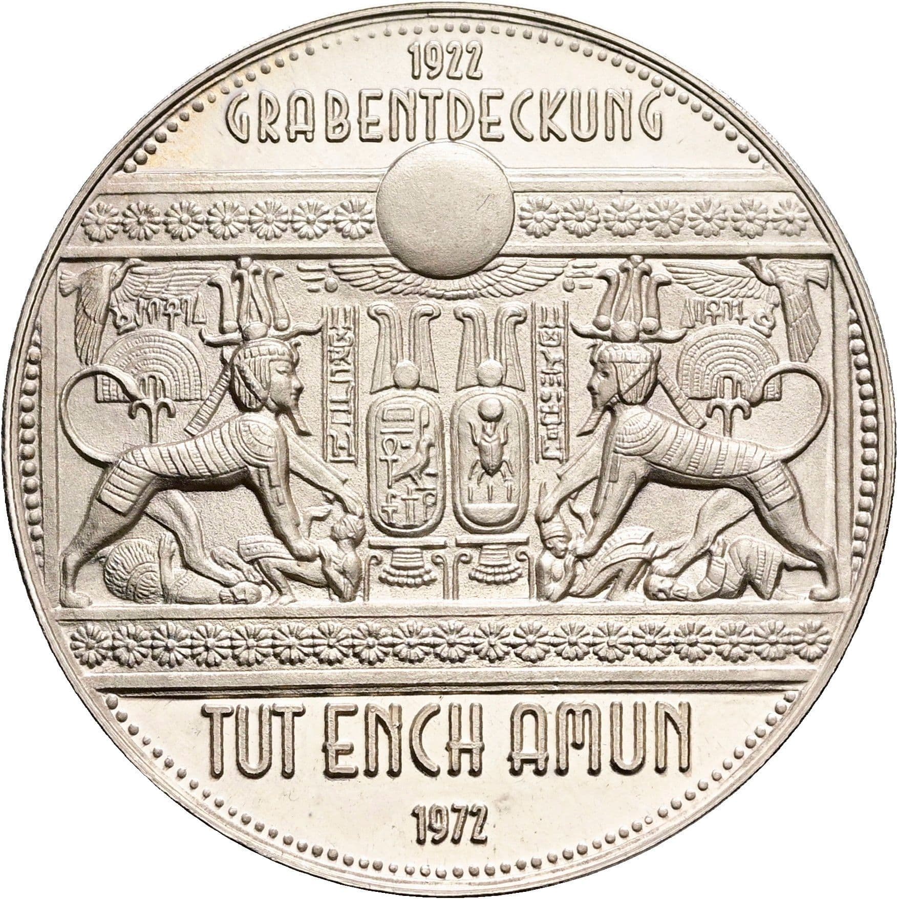 Silbermedaille  "Grabentdeckung Tut Ench Amun 1922"