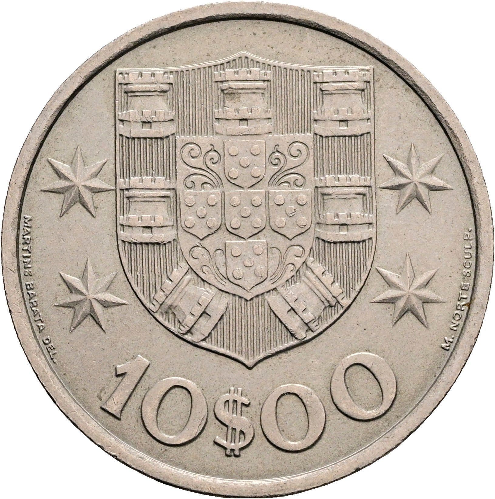 10 Escudos 1973 – Rückseite