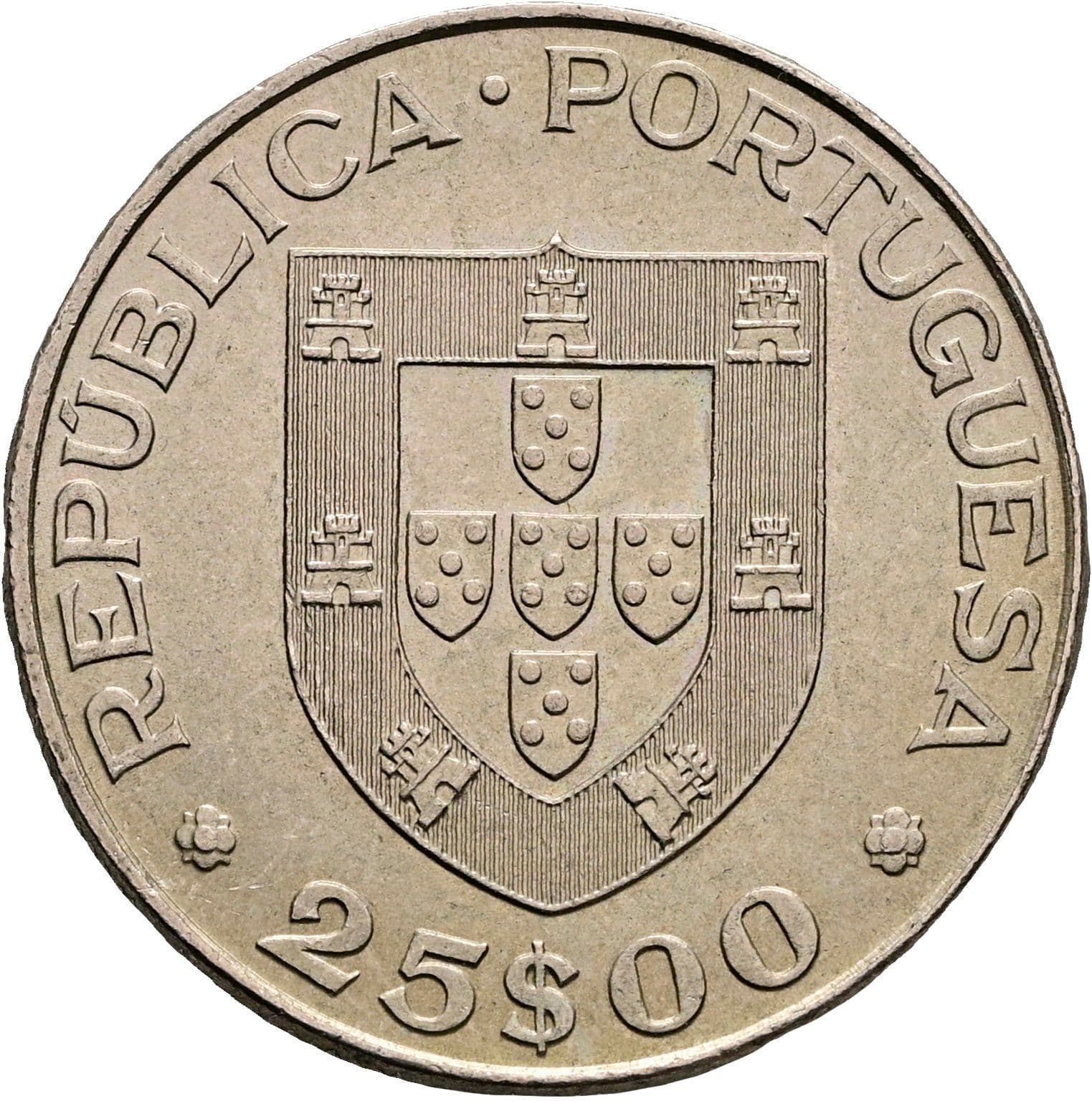 25 Escudos 1977 – Rückseite